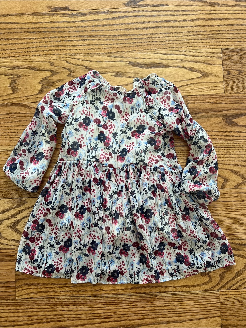 Mayoral White Dress with Pink & Navy Floral Print